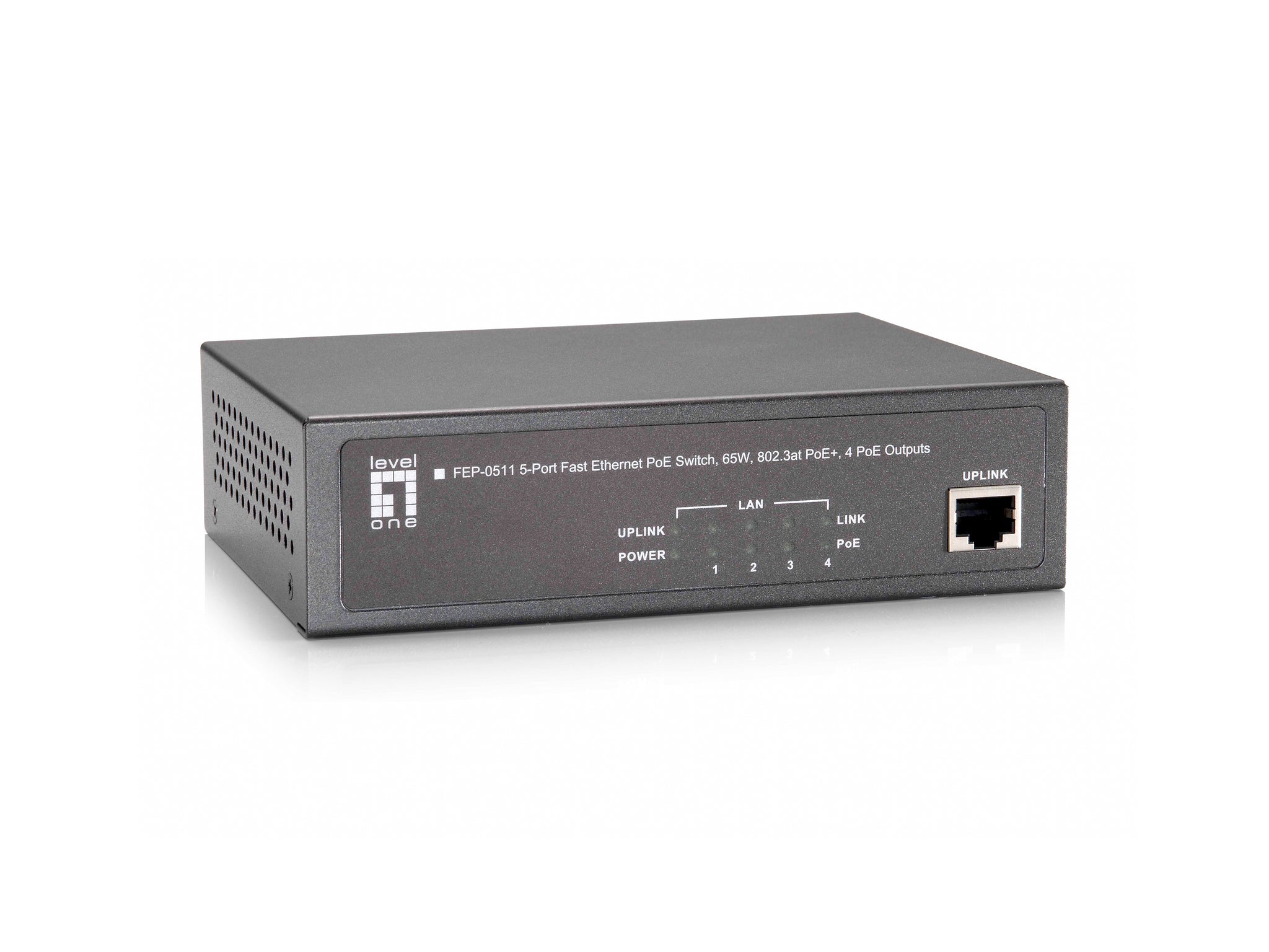 FEP-0511 Conmutador PoE Fast Ethernet de 5 puertos, 65 W, 802