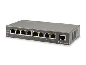 FEP-0931 Conmutador PoE Fast Ethernet de 9 puertos, 250 m, 802.3at/af PoE, 120 W, 8 salidas PoE
