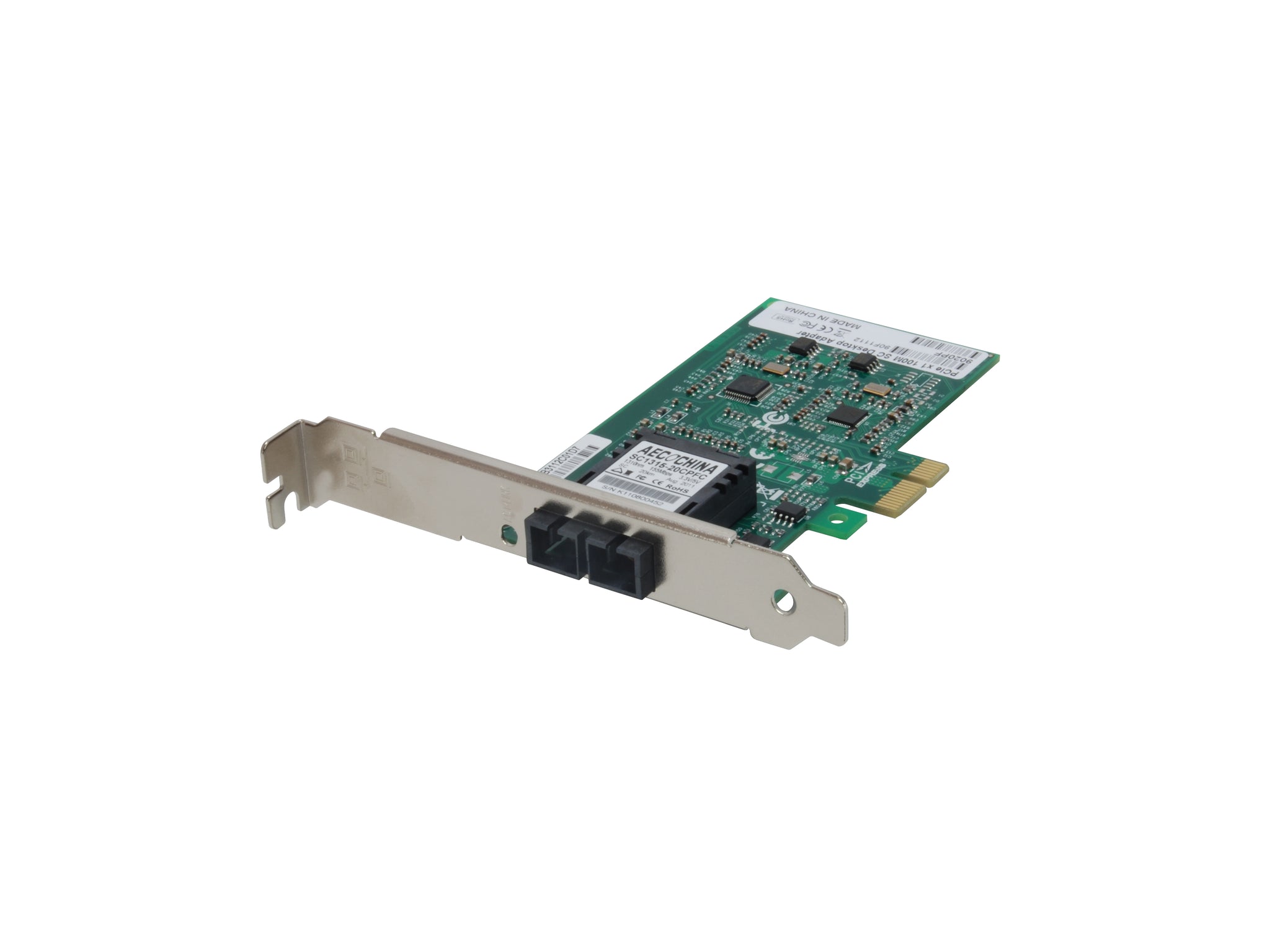 Tarjeta de red PCIe de fibra Fast Ethernet FNC-0115, multimodo, SC