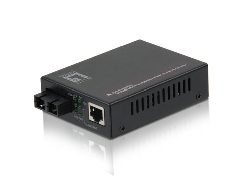 FVT-0103TXFC Conversor de medios Fast Ethernet RJ45 a SC, fibra multimodo, 2 km, PoE PD