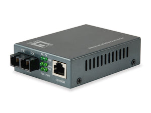 Conversor de medios FVT-1104 RJ45 a SC Fast Ethernet, fibra monomodo, 1310 nm, 60 km