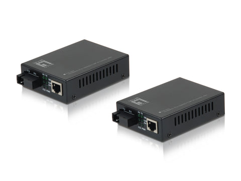 FVT-2202 RJ45 a SC BIDI Fast Ethernet Media Converter Set, fibra monomodo, 20 km