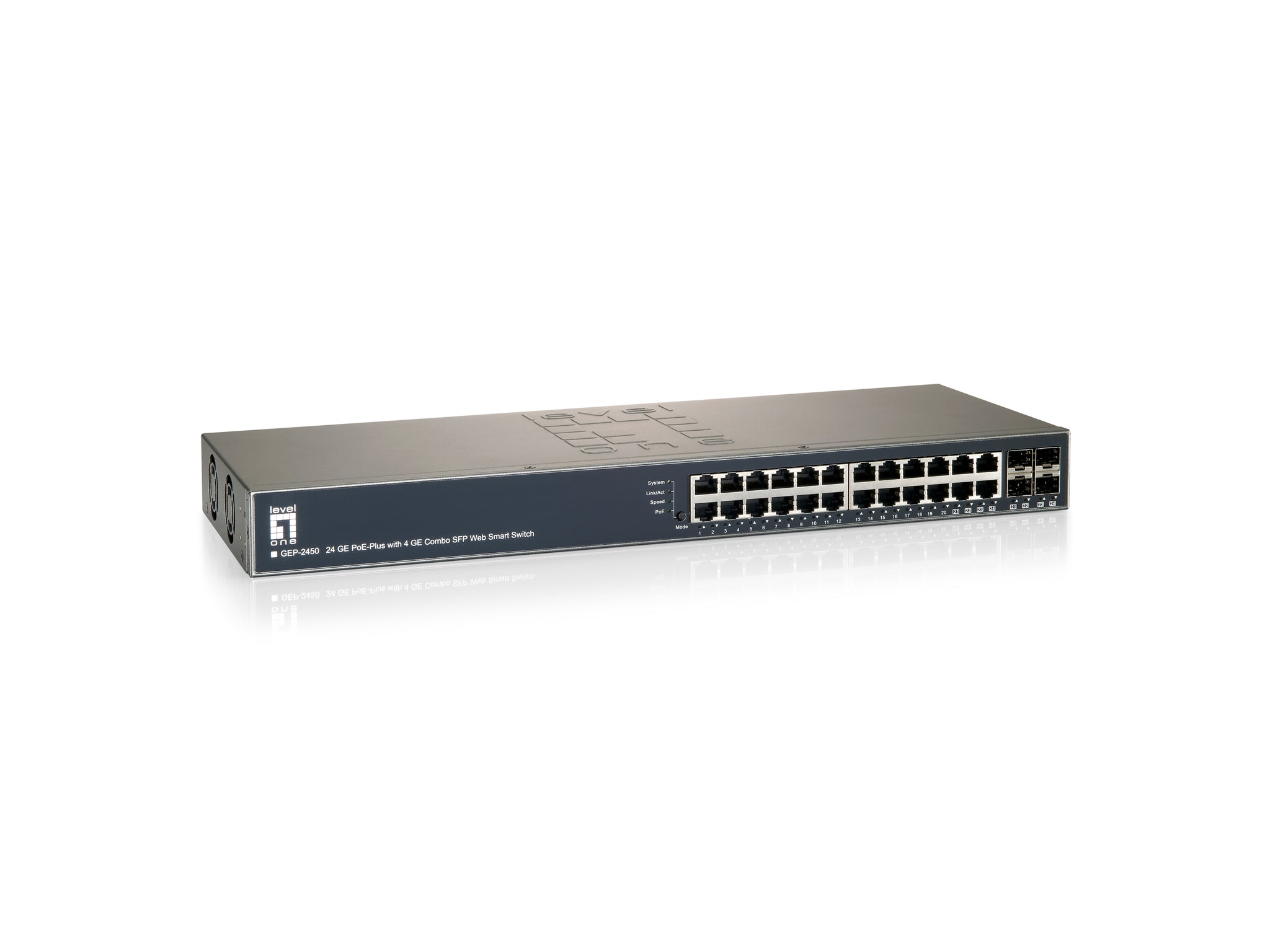 GEP-2450 24GE PoE W/4 SPD dual COMBO SFP WEB