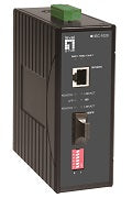 Conversor de medios industrial IEC-1020 RJ45 a SC Fast Ethernet, fibra monomodo, 20 km, -40 °C a 75 °C