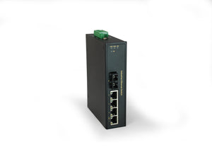 IFS-0503 Conmutador industrial Fast Ethernet de 5 puertos, 1 fibra monomodo SC, 30 km, -40 °C a 75 °C