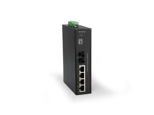 IFS-0504 Conmutador industrial Fast Ethernet de 5 puertos, 1 fibra multimodo ST, 2 km, -40 °C a 75 °C