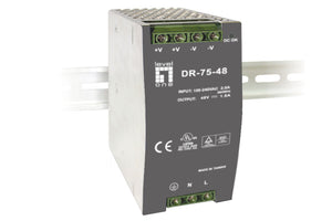 Fuente de alimentación industrial POW-4820, 48 V CC, 75 W, carril DIN, compatible con PoE