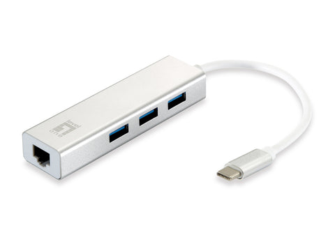 Adaptador de red USB-0504 Gigabit USB-C, concentrador USB 3.0 x 3